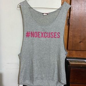#noexcuses gray muscle tank
